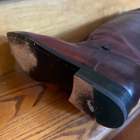 Frye Melissa Tab Tall Brown Leather Riding Boots - Picture 6 of 7